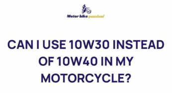 Unveiling the Mystery: Using 10W30 vs. 10W40 in Your Motorcycle
