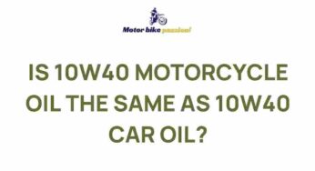 Unveiling the Mystery: Are 10w40 Motorcycle Oil and 10w40 Car Oil Interchangeable?