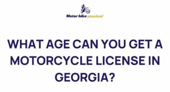 Unveiling the Age Requirement for Motorcycle Licenses in Georgia