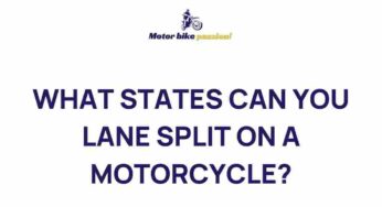 Unveiling the Mystery: States Where Lane Splitting on a Motorcycle is Legal