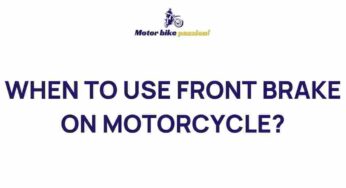 Unveiling the Mystery: The Ideal Time to Utilize Your Motorcycle’s Front Brake