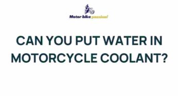 Unveiling the Mysteries of Motorcycle Coolant: Is Water an Option?