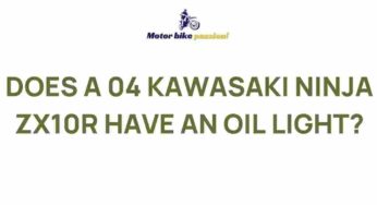 Unveiling the Mystery: Does the 04 Kawasaki Ninja ZX10R Have an Oil Light?