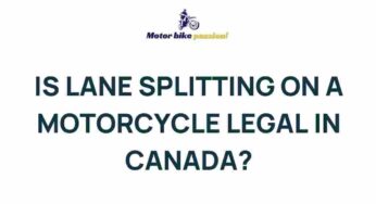 Unveiling the Legalities of Lane Splitting on Motorcycles in Canada