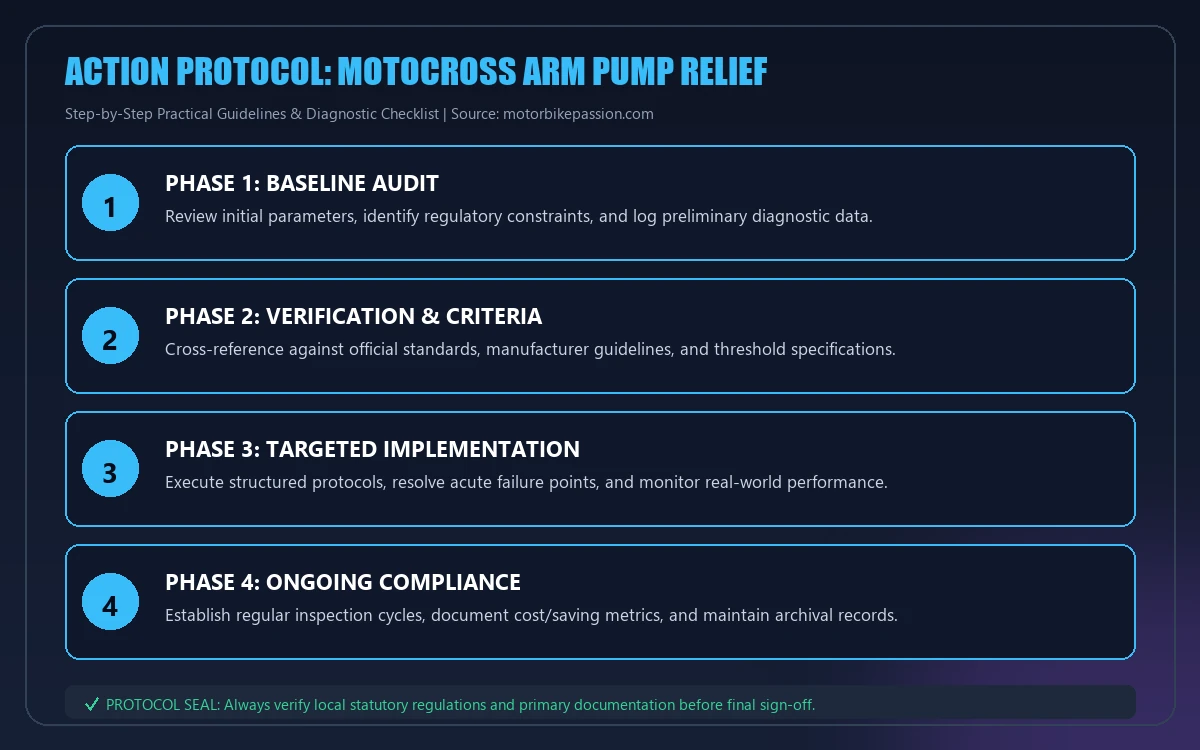 Step-by-step implementation protocol for motocross arm pump relief