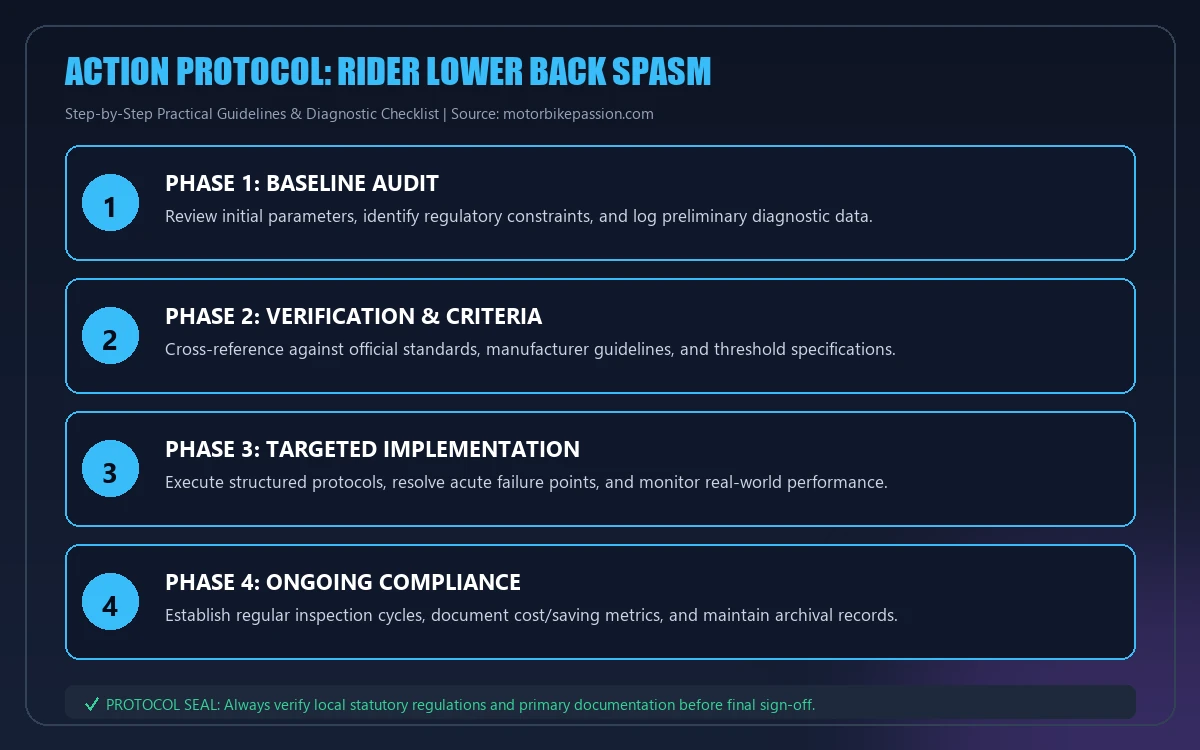 Step-by-step implementation protocol for rider lower back spasm